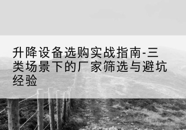 洋县移动式升降机厂家推荐-升降设备选购实战指南-三类场景下的厂家筛选与避坑经验